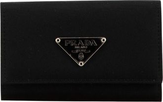 Prada Pre-owned Accessories, female, Black, Size: ONE SIZE Pre-owned Tessuto Key Holder