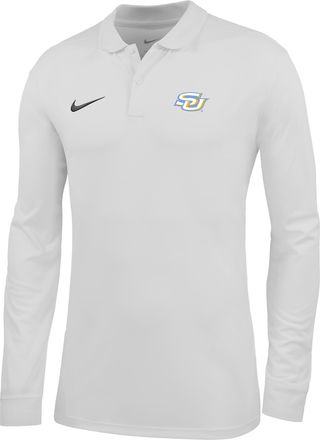 Nike Mens College (Southern University and A&M) Dri-FIT Long-Sleeve Polo in White | ZM04PYSUAM26-WHT