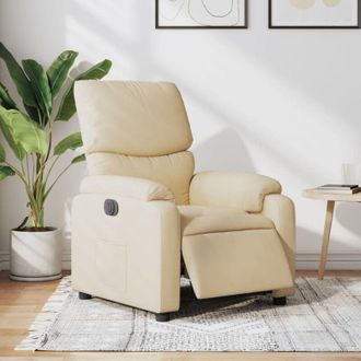 vidaXL Poltrona Elettrica Reclinabile Crema in Tessuto - Vidaxl