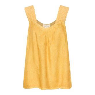 Cream Mouwloze Top - Dames - Tops - Geel - Maat: M/L