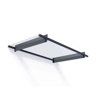 Palram Patio Cover Nancy Door Awning Canopy Nancy 1500 Clear, L150.5 cm, Grey