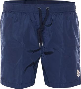 Moncler Logo Patch Zwemshorts - Heren - Strandmode - Blauw - M - Nylon - Badmode