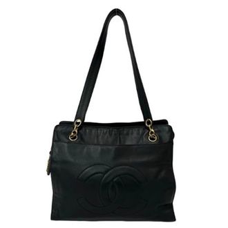 Chanel Pre-owned Lamslederen Schoudertas - Dames - Pre-owned - Zwart - Maat: ONE Size Leer