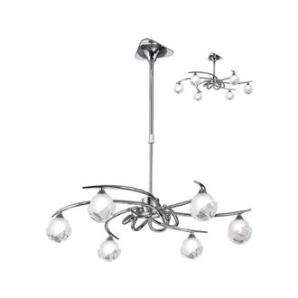 Netlighting Fragma Telescopic Semi Flush Convertible 6 Light G9 Polished Chrome in Silver