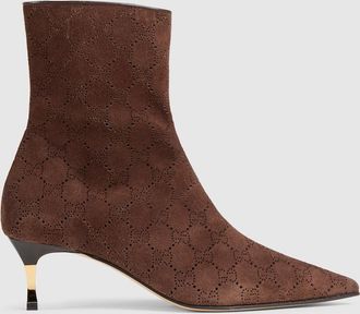 Gucci Womens Bombshell Bootie, Brown, Suede