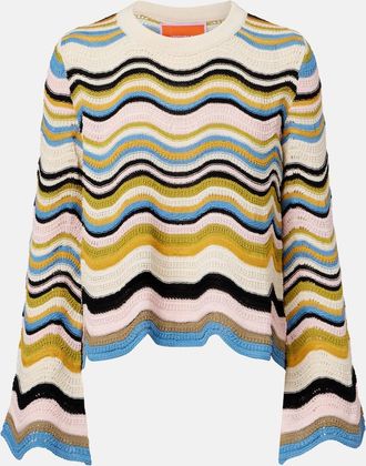 La DoubleJ Chevron crochet cotton sweater