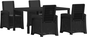 vidaXL Conjunto De Comedor De Jard&iacute;n 5 Uds. Gris Antracita Pp Vidaxl