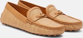 Tod's Mocasines Gommino de rafia con piel