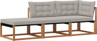 vidaXL 3 Uds. Conjunto De Sof&aacute;s De Exterior Madera De Acacia S&oacute;lida Vidaxl