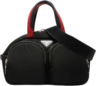 Prada Pre-owned Handbags, female, Black, Size: ONE SIZE Pre-owned Nylon Handbag