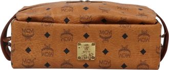 MCM Visetos Brown Canvas Clutch Bag (Pre-Owned)