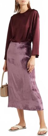Vince Velvet Midi Skirt In Purple