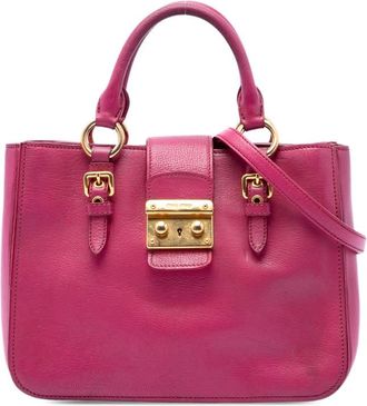 Miu Miu Pre-owned Miu Miu Goatskin Madras Satchel Ladies HT9F3NM6WF4N3MQP