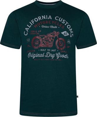 KAM T Shirt California Crew Neck Casual Cotton Top Plus Size Mens 2XL-8XL 5787 (UK, Alpha, 5XL, Plus, Regular, Dark Sea)