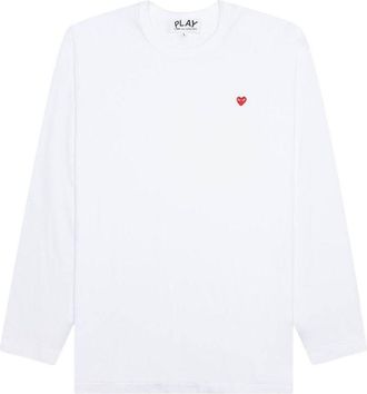 Comme Des Gar&ccedil;ons SS25 Small Heart Long-Sleeve T-Shirt White AZ-T308-051-2