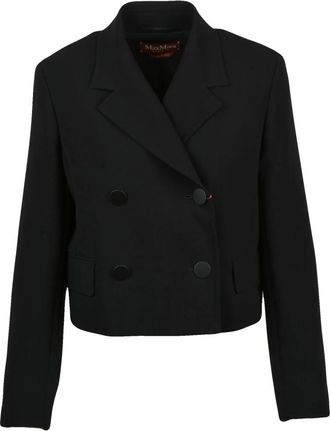 Max Mara Jassen, Dames, Zwart, 2Xs, Leer, Caprera Gacca Orta