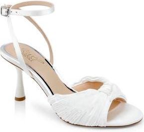 Badgley Mischka Ibis Ankle Strap Sandal in Ivory Fabric at Nordstrom Rack, Size 9.5