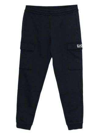 Emporio Armani logo-detail cargo track pants - Blue
