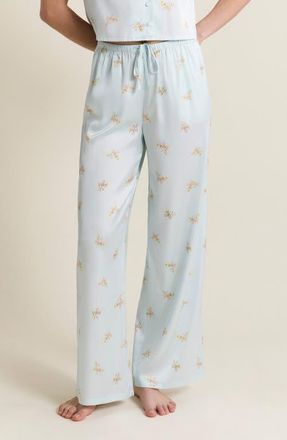 Etam Solia Floral Pajama Pants in Printed Green Blue at Nordstrom, Size X-Large
