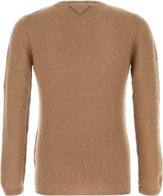 Prada Mens Cashmere Knit Sweater Beige