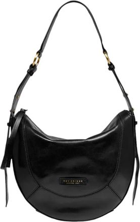 The Bridge Elegante Zwarte Schoudertas - Dames - Schoudertassen - Zwart - ONE Size - Leer - Tassen
