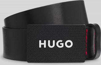 HUGO BOSS Ledergürtel mit Koppelschließe Modell GILAO-Z in Black, Größe 100