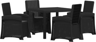 vidaXL Conjunto De Comedor De Jard&iacute;n 5 Uds. Gris Antracita Pp Vidaxl