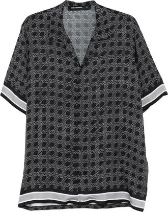 Karl Lagerfeld Overhemd met monogram-print - Zwart