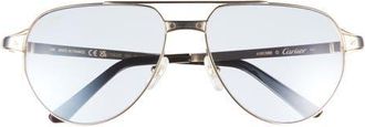 Cartier 59mm Aviator Reading Glasses in Gold at Nordstrom