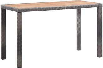 vidaXL Garden Table Anthracite and Brown 123x60x74 cm Solid Acacia Wood vidaXL