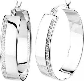 Vir Jewels 1/4 cttw Lab Grown Diamond Hoops Earrings in Sterling Silver With Notched Post For Women
