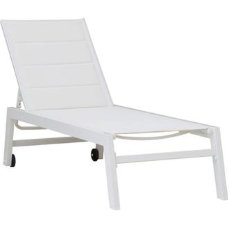 Happy Garden Lettino BARBADOS in textilene bianco - alluminio bianco