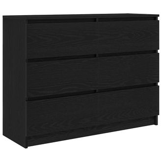 Berkfield Home Sideboard Black Oak 100x35x76 cm Engineered Wood | Size: 100 x 35 x 76 cm