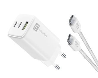 C&A Cellularline Achkitc2cgan65tabw Cargador De Dispositivo M&oacute;vil Port&aacute;til, Smartphone, Tableta Blanco Corriente Alterna Carga R&aacute;pida Interior