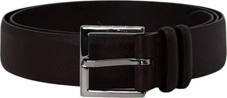 Orciani Cintura Basic Saffiano 3.5 cm - Heren - Accessoires - Bruin - Maat: 110 CM Leer
