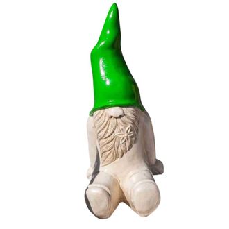 Wanda Collection Estatua gnome sentado decorativo de jard&iacute;n 50cm verde