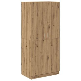 Berkfield Home Wardrobe Artisan Oak 90x52x200 cm Engineered Wood in Brown | Size: 90 x 52 x 200 cm