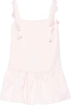 Self Portrait Spaghetti Band Jurk - Dames - Korte kleedjes - Roze - S - Polyester - Kleedjes