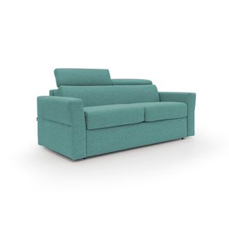 Divani.Store Divani.store - Avalon Sof&aacute; Cama Con Colch&oacute;n De 18 Cm De Altura En Tejido Impermeable 220 Cm (160x197 Cm) Verde Aguamarina