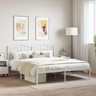 vidaXL Vidaxl Giroletto Con Testiera Metallo Bianco 180x200 Cm