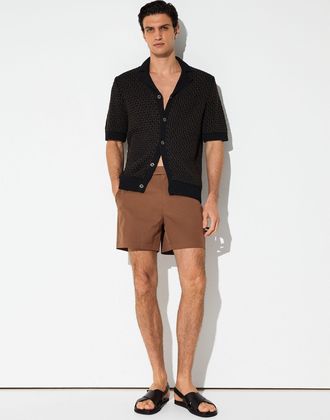 Reiss Mahogany Brown Side-adjuster Swim Shorts, 2XL