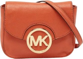 Michael Kors Pre-owned Cross Body Bags, female, Orange, Size: ONE SIZE Pre-owned Leather Crossbody Bag