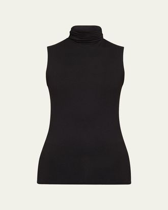 Majestic Filatures Soft Touch Sleeveless Stretch Turtleneck