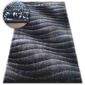 RugsX Rugsx - Alfombra Shaggy Space 3d B222 Gris Oscuro Grey 80x150 Cm
