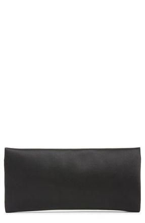Saint Laurent Satin Soft Clutch in Noir at Nordstrom