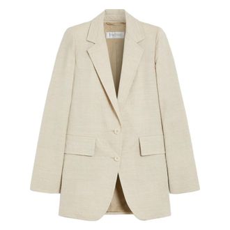 Max Mara Crumpled Texture Wool Jacket - female - Max Mara - Blazers - Beige - 2XS - Jackets