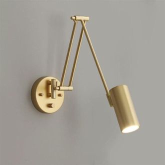 OEM Aplique De Pared De Estilo Industrial Sencillo, L&aacute;mpara De Lectura De Pared Dorada/negra, L&aacute;mpara De Pared Para Sal&oacute;n Con Brillo Regulable