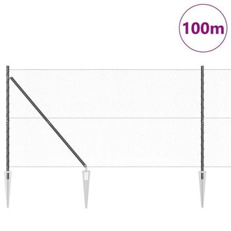 Berkfield Home Hexagon Fence Grey 1.2x100 m Steel