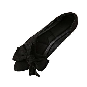 Generic Womens Plaid Bow Ballet Flat Shoes, Cute Trendy Slip On Pointed Toe Loafers, Comfortable Casual Shoes for Business Casual Office Work & Everyday Wear 