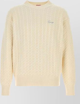Kenzo cotton blend sweater cable knit pattern